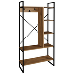 Έπιπλο Εισόδου Feranda Pakoworld με Ράφια oak με Μαύρο Μεταλλικό Σκελετό 88x34x180εκ