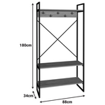 Έπιπλο Εισόδου Levento Pakoworld oak με Μαύρο Μεταλλικό Σκελετό 88x34x180εκ