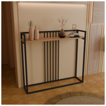 Κονσόλα Convida Pakoworld oak με Μαύρο Μεταλλικό Σκελετό 100x25x90εκ