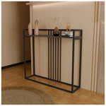 Κονσόλα Convida Pakoworld Ανθρακί με Μαύρο Μεταλλικό Σκελετό 100x25x90εκ