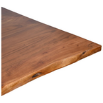 Τραπέζι Lenoua Pakoworld Μασίφ Ξύλο Ακακίας Πάχους 3.7-4εκ σε Καρυδί Απόχρωση με Μαύρα Μεταλλικά Πόδια 180x90x76εκ