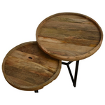 Τραπέζι Σαλονιού Kelly Pakoworld σετ 2τεμ Pakoworld Mango Ξύλο σε Φυσική-Μαύρη Απόχρωση