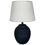 Επιτραπέζιο Φωτιστικό Lurata Inart ε27 Κεραμικό σε Μαύρο-Μπεζ Απόχρωση Φ26x38εκ