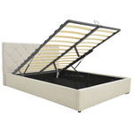 Κρεβάτι Dreamie Pakoworld με Αποθηκευτικό Χώρο Ύφασμα Μπεζ 160x200εκ