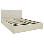 Κρεβάτι Dreamie Pakoworld με Αποθηκευτικό Χώρο Ύφασμα Μπεζ 160x200εκ