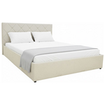 Κρεβάτι Dreamie Pakoworld με Αποθηκευτικό Χώρο Ύφασμα Μπεζ 160x200εκ