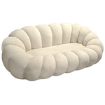 Καναπές Embrace Pakoworld Μπουκλέ Ύφασμα σε Μπεζ Απόχρωση 180x105x65εκ