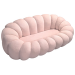 Καναπές Embrace Pakoworld Μπουκλέ Ύφασμα σε ροζ Απόχρωση 180x105x65εκ