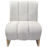 Πολυθρόνα Cocoon Pakoworld Ύφασμα σε Λευκή -Πόδια σε Φυσική Απόχρωση 65x75x77εκ