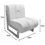 Πολυθρόνα Cocoon Pakoworld Ύφασμα σε Λευκή -Πόδια σε Φυσική Απόχρωση 65x75x77εκ