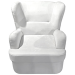Πολυθρόνα Regalo Pakoworld Βελούδο σε Λευκή Απόχρωση 75x88x85εκ