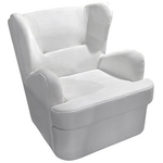 Πολυθρόνα Regalo Pakoworld Βελούδο σε Λευκή Απόχρωση 75x88x85εκ