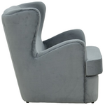 Πολυθρόνα Regalo Pakoworld Βελούδο σε Ανθρακί Απόχρωση 75x88x85εκ