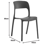 Καρέκλα Zanna Pakoworld Στοιβαζόμενη pp σε Μαύρη Απόχρωση 44x45x80εκ