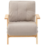 Πολυθρόνα-Κρεβάτι Restyl Pakoworld Rubberwood- Μπουκλέ Ύφασμα σε Κρεμ Απόχρωση 75x60x93εκ