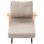 Πολυθρόνα-Κρεβάτι Restyl Pakoworld Rubberwood- Μπουκλέ Ύφασμα σε Κρεμ Απόχρωση 75x60x93εκ