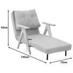 Πολυθρόνα-Κρεβάτι Restyl Pakoworld Rubberwood- Μπουκλέ Ύφασμα σε Κρεμ Απόχρωση 75x60x93εκ