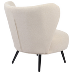 Πολυθρόνα Nagreta Pakoworld Κρεμ Ύφασμα με Μεταλλικό Πόδι σε Μαύρη Απόχρωση 77x73x74εκ