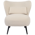 Πολυθρόνα Nagreta Pakoworld Κρεμ Ύφασμα με Μεταλλικό Πόδι σε Μαύρη Απόχρωση 77x73x74εκ