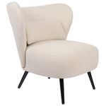 Πολυθρόνα Nagreta Pakoworld Κρεμ Ύφασμα με Μεταλλικό Πόδι σε Μαύρη Απόχρωση 77x73x74εκ