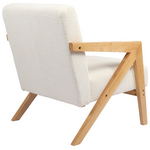 Πολυθρόνα Garifa Pakoworld Λευκό Ύφασμα με Πόδι σε Φυσική Απόχρωση 79x75x75εκ