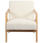 Πολυθρόνα Garifa Pakoworld Λευκό Ύφασμα με Πόδι σε Φυσική Απόχρωση 79x75x75εκ