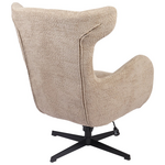 Πολυθρόνα Zefrina Pakoworld Περιστρεφόμενη Μπεζ Ύφασμα με Βάση σε Μαύρη Απόχρωση 82x77x99εκ