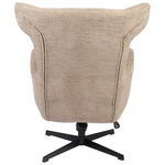 Πολυθρόνα Zefrina Pakoworld Περιστρεφόμενη Μπεζ Ύφασμα με Βάση σε Μαύρη Απόχρωση 82x77x99εκ