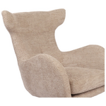 Πολυθρόνα Zefrina Pakoworld Περιστρεφόμενη Μπεζ Ύφασμα με Βάση σε Μαύρη Απόχρωση 82x77x99εκ