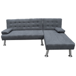 Γωνιακός Καναπές-Κρεβάτι Αναστρέψιμος Brisk Pakoworld Ύφασμα με Ανθρακί Απόχρωση 200x146x75εκ