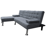 Γωνιακός Καναπές-Κρεβάτι Αναστρέψιμος Brisk Pakoworld Ύφασμα με Ανθρακί Απόχρωση 200x146x75εκ