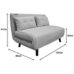 Καναπές-Κρεβάτι Josuane i Pakoworld Διθέσιος Ύφασμα σε Ανθρακί Απόχρωση 122x80x81εκ