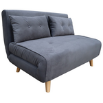 Καναπές-Κρεβάτι Josuane i Pakoworld Διθέσιος Ύφασμα σε Ανθρακί Απόχρωση 122x80x81εκ