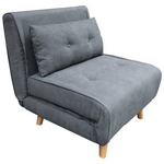 Πολυθρόνα-Κρεβάτι Josuane i Pakoworld Ύφασμα σε Ανθρακί Απόχρωση 78x80x81εκ