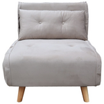Πολυθρόνα-Κρεβάτι Josuane i Pakoworld Βελούδο σε Γκρι Απόχρωση 78x80x81εκ