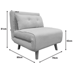 Πολυθρόνα-Κρεβάτι Josuane i Pakoworld Βελούδο σε Γκρι Απόχρωση 78x80x81εκ