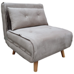 Πολυθρόνα-Κρεβάτι Josuane i Pakoworld Βελούδο σε Γκρι Απόχρωση 78x80x81εκ