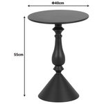 Βοηθητικό Τραπέζι Lalou Pakoworld Μέταλλο σε Μαύρη Απόχρωση Φ40x55εκ
