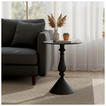 Βοηθητικό Τραπέζι Lalou Pakoworld Μέταλλο σε Μαύρη Απόχρωση Φ40x55εκ