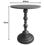 Βοηθητικό Τραπέζι Anesor Pakoworld Μέταλλο σε Μαύρη Απόχρωση Φ40x52εκ