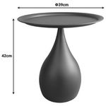 Βοηθητικό Τραπέζι Samino Pakoworld Μέταλλο σε Μαύρη Απόχρωση Φ39x42εκ