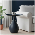 Βοηθητικό Τραπέζι Samino Pakoworld Μέταλλο σε Μαύρη Απόχρωση Φ39x42εκ