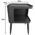 Βοηθητικό Τραπέζι Cubino Pakoworld Μέταλλο σε Μαύρη Απόχρωση 35x35x50εκ