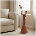 Βοηθητικό Τραπέζι Bilane Pakoworld Μέταλλο σε Terracotta Απόχρωση Φ39x55εκ