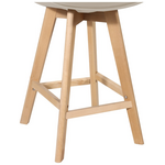 Σκαμπό Μπαρ Gaston Pakoworld pp-pu σε Cappuccino Απόχρωση και Ξύλινο Πόδι  48.5x56x104εκ