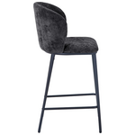 Σκαμπό Μπαρ Karg Pakoworld Γκρι Ύφασμα-Πόδι Μαύρο Μέταλλο 49x46x93εκ