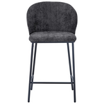 Σκαμπό Μπαρ Karg Pakoworld Γκρι Ύφασμα-Πόδι Μαύρο Μέταλλο 49x46x93εκ