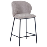 Σκαμπό Μπαρ Karg Pakoworld Μπεζ Ύφασμα-Πόδι Μαύρο Μέταλλο 49x46x93εκ