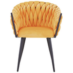 Πολυθρόνα Vivian Pakoworld Κίτρινο Βελούδο-Πόδι Μαύρο Μέταλλο 61x55x80εκ