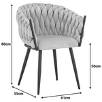 Πολυθρόνα Vivian Pakoworld Κίτρινο Βελούδο-Πόδι Μαύρο Μέταλλο 61x55x80εκ